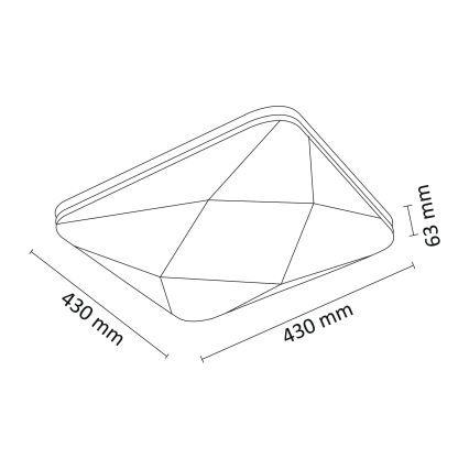 LED Plafón regulable KASTOR con mando a distancia LED/72W/230V