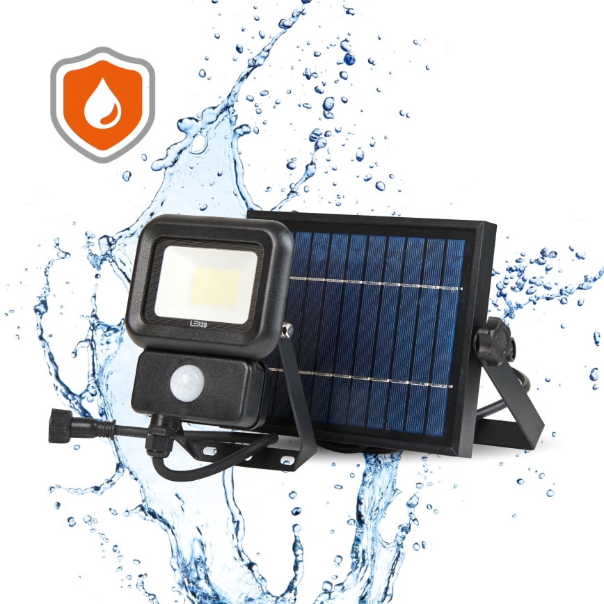 LED Proyector solar de exterior con sensor LED/10W/3,7V 6500K IP65 2200 mAh
