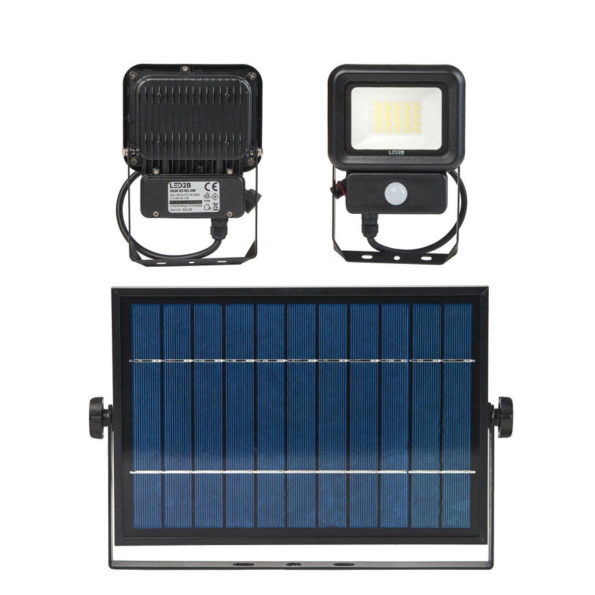 LED Proyector solar de exterior con sensor LED/20W/3,7V 6500K IP65 4400 mAh