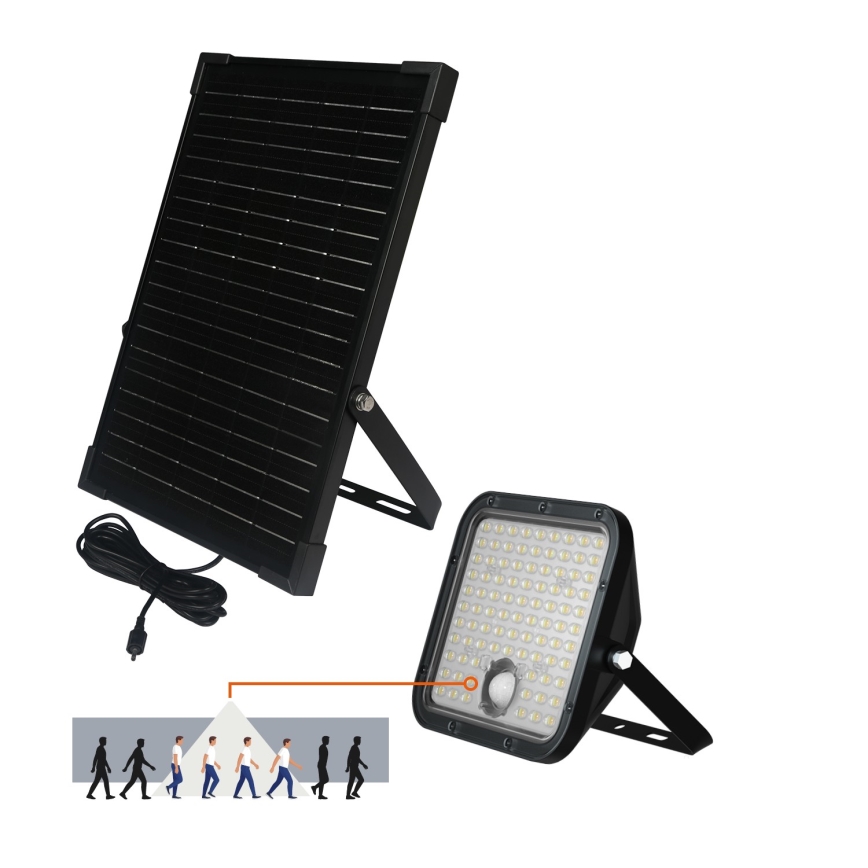 LED Proyector solar de exterior con sensor LED/30W/6,4V IP65 3000/4000K 6000 mAh + control remoto