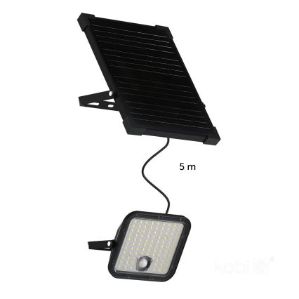 LED Proyector solar de exterior con sensor LED/30W/6,4V IP65 3000/4000K 6000 mAh + control remoto