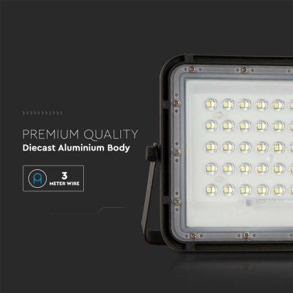 LED Proyector solar de exterior LED/10W/3,2V IP65 4000K 6000 mAh negro + control remoto