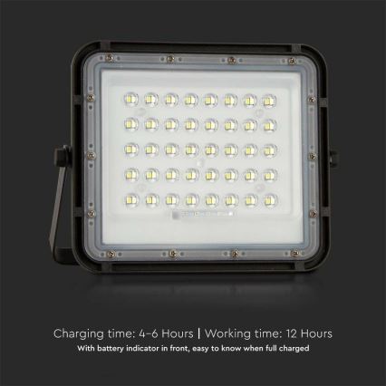 LED Proyector solar de exterior LED/10W/3,2V IP65 4000K 6000 mAh negro + control remoto