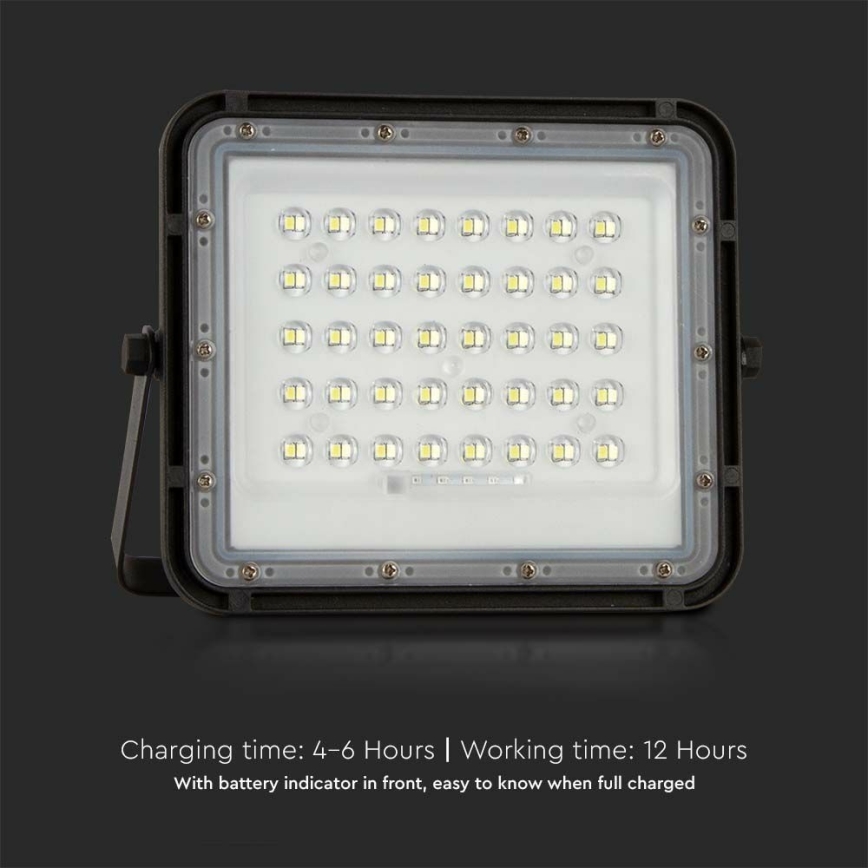 LED Proyector solar de exterior LED/10W/3,2V IP65 4000K 6000 mAh negro + control remoto