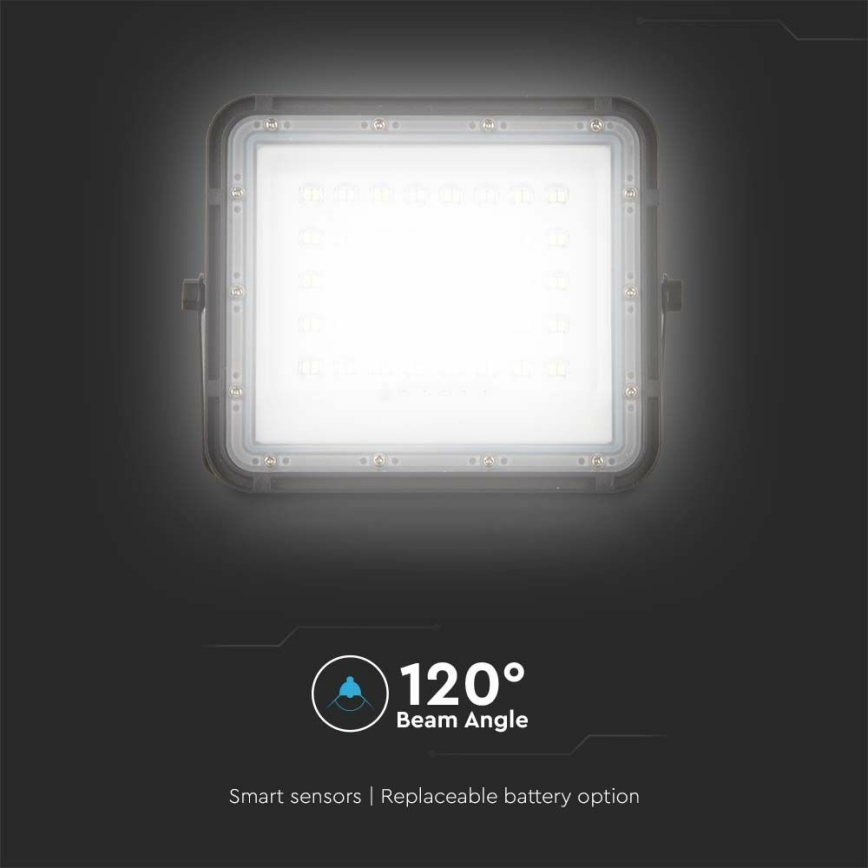 LED Proyector solar de exterior LED/10W/3,2V IP65 4000K 6000 mAh negro + control remoto