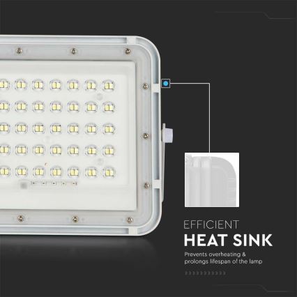 Proyector solar LED regulable para exteriores LED/10W/3,2V IP65 6400K 6000 mAh blanco + mando a distancia