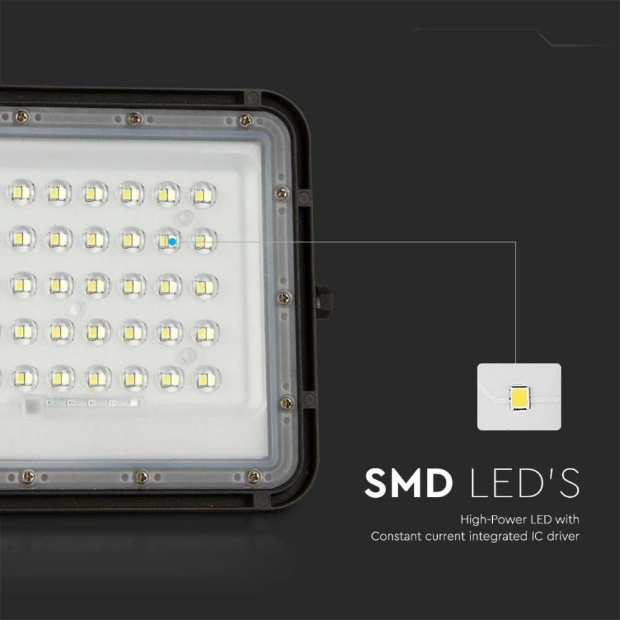 LED Proyector solar de exterior LED/10W/3,2V IP65 6400K 6000 mAh negro + control remoto