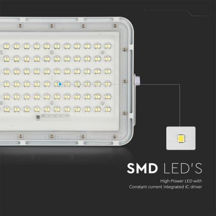 Proyector solar LED regulable para exteriores LED/15W/3,2V IP65 4000K 12000 mAh blanco + mando a distancia