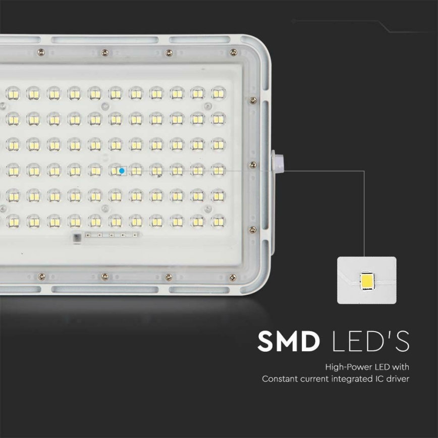 Proyector solar LED regulable para exteriores LED/15W/3,2V IP65 4000K 12000 mAh blanco + mando a distancia