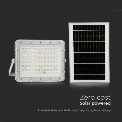 Proyector solar LED regulable para exteriores LED/15W/3,2V IP65 4000K 12000 mAh blanco + mando a distancia