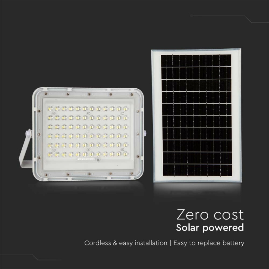 Proyector solar LED regulable para exteriores LED/15W/3,2V IP65 4000K 12000 mAh blanco + mando a distancia