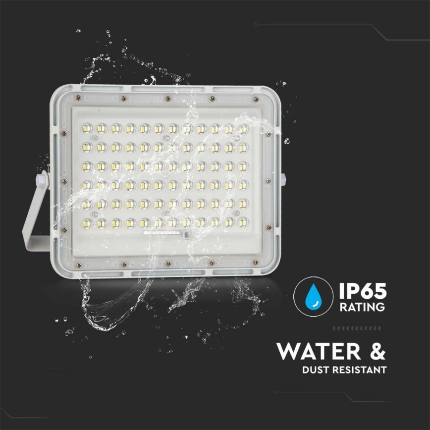 Proyector solar LED regulable para exteriores LED/15W/3,2V IP65 4000K 12000 mAh blanco + mando a distancia
