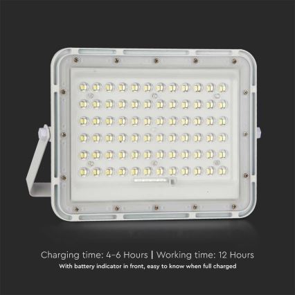Proyector solar LED regulable para exteriores LED/15W/3,2V IP65 4000K 12000 mAh blanco + mando a distancia