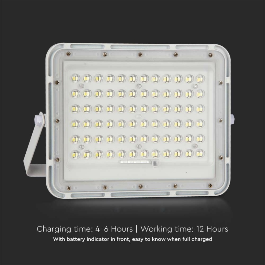 Proyector solar LED regulable para exteriores LED/15W/3,2V IP65 4000K 12000 mAh blanco + mando a distancia