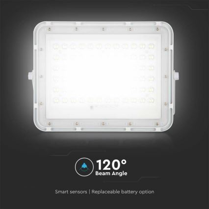 Proyector solar LED regulable para exteriores LED/15W/3,2V IP65 4000K 12000 mAh blanco + mando a distancia