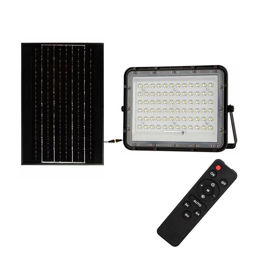 LED Proyector solar de exterior LED/15W/3,2V IP65 6400K 12000 mAh negro + control remoto