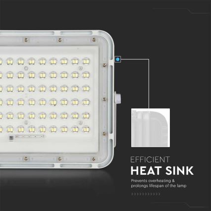 LED Proyector solar de exterior LED/15W/3,2V IP65 6400K blanco + control remoto