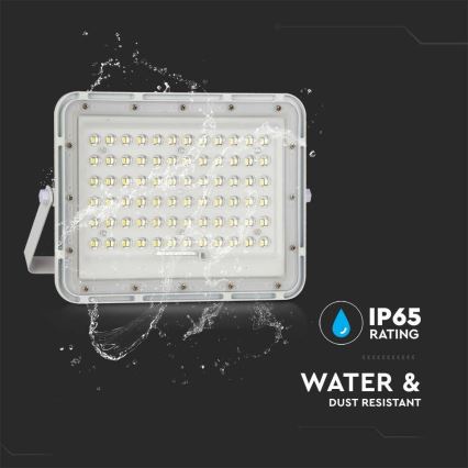 LED Proyector solar de exterior LED/15W/3,2V IP65 6400K blanco + control remoto