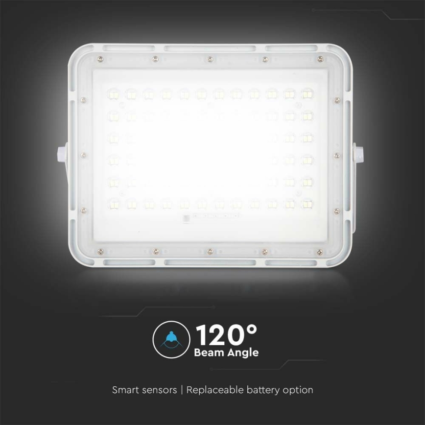 LED Proyector solar de exterior LED/15W/3,2V IP65 6400K blanco + control remoto