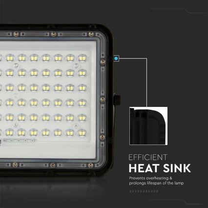 LED Proyector solar de exterior LED/15W/3,2V IP65 6400K 12000 mAh negro + control remoto