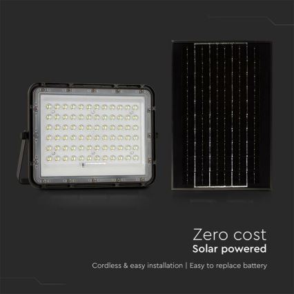 LED Proyector solar de exterior LED/15W/3,2V IP65 6400K 12000 mAh negro + control remoto