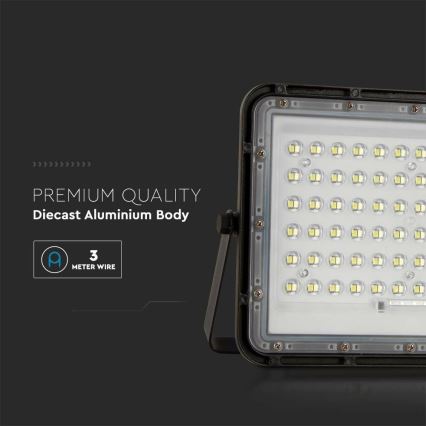 LED Proyector solar de exterior LED/15W/3,2V IP65 6400K 12000 mAh negro + control remoto