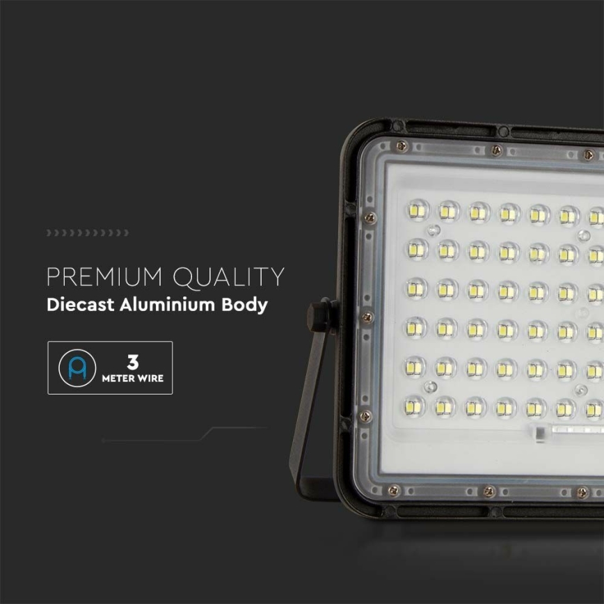 LED Proyector solar de exterior LED/15W/3,2V IP65 6400K 12000 mAh negro + control remoto