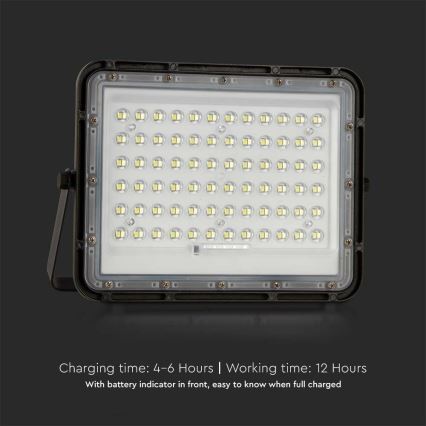 LED Proyector solar de exterior LED/15W/3,2V IP65 6400K 12000 mAh negro + control remoto