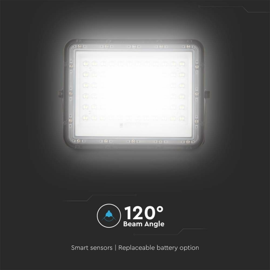 LED Proyector solar de exterior LED/15W/3,2V IP65 6400K 12000 mAh negro + control remoto