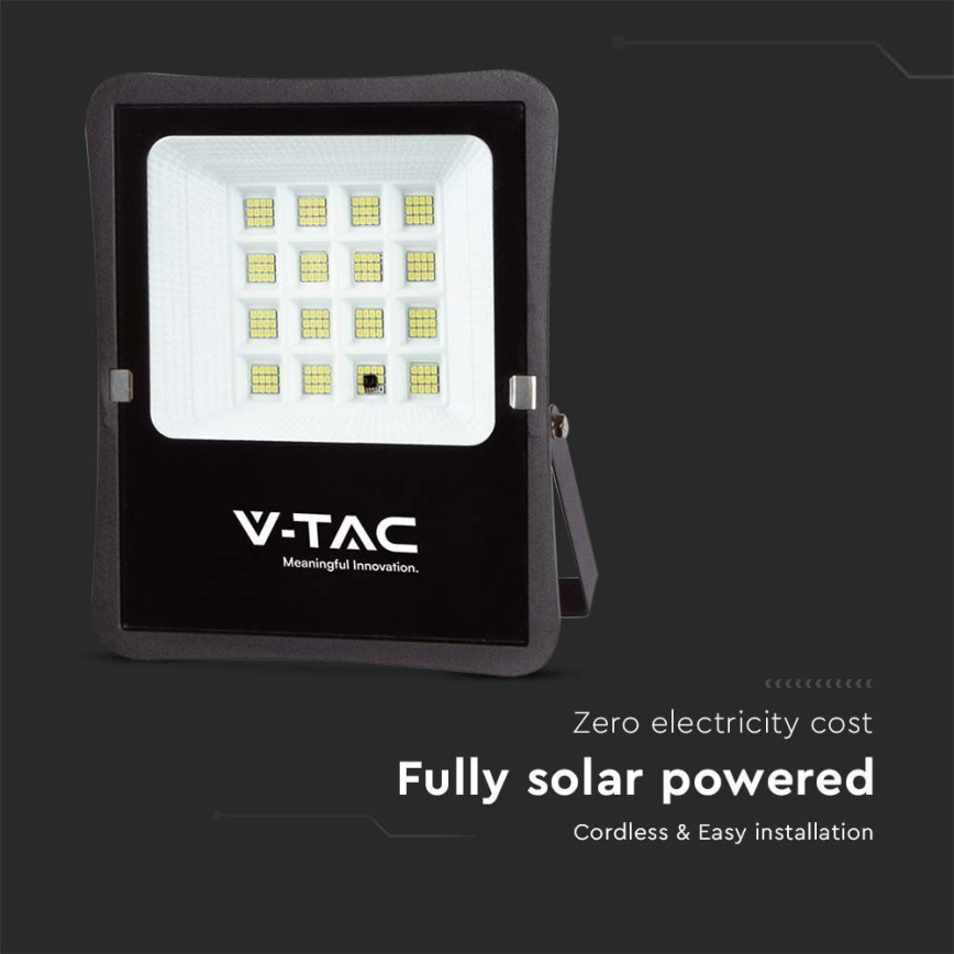 LED Proyector solar de exterior LED/16W/3,2V 6400K IP65 15000 mAh + control remoto