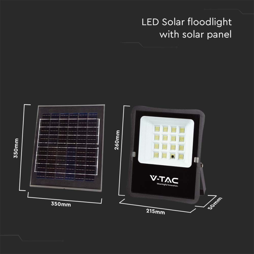 LED Proyector solar de exterior LED/16W/3,2V 6400K IP65 15000 mAh + control remoto