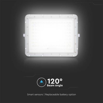 LED Proyector solar de exterior LED/20W/3,2V 4000K blanco+ IP65 + control remoto