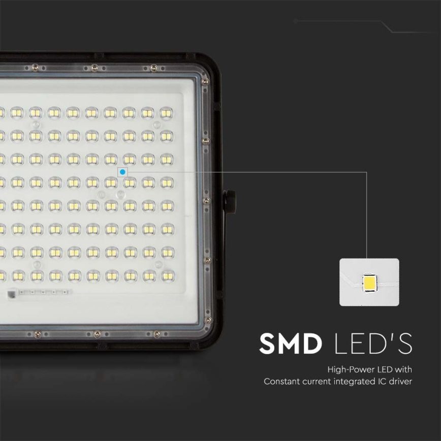 LED Proyector solar de exterior LED/200W/3,2V 4000K negro IP65 16000 mAh + control remoto