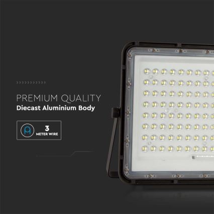 LED Proyector solar de exterior LED/200W/3,2V 4000K negro IP65 16000 mAh + control remoto