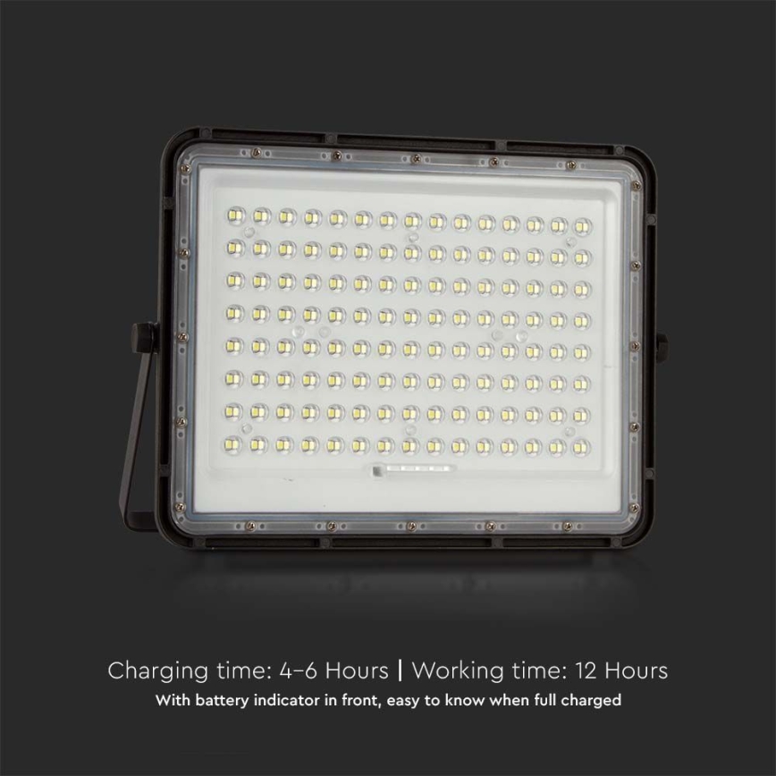 LED Proyector solar de exterior LED/200W/3,2V 4000K negro IP65 16000 mAh + control remoto