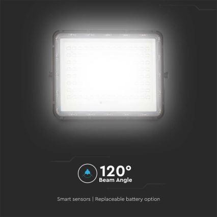 LED Proyector solar de exterior LED/200W/3,2V 4000K negro IP65 16000 mAh + control remoto