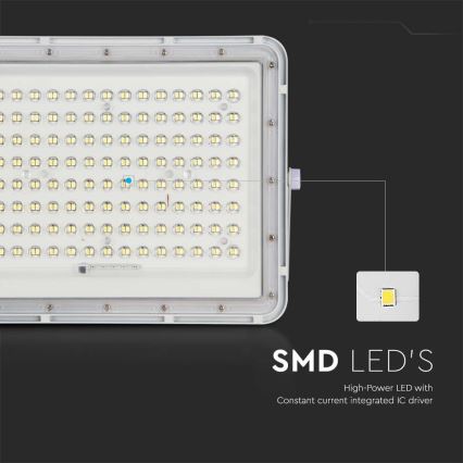 LED Proyector solar de exterior LED/20W/3,2V 6400K blanco IP65 16000 mAh + control remoto