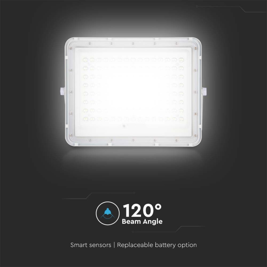 LED Proyector solar de exterior LED/20W/3,2V 6400K blanco IP65 16000 mAh + control remoto