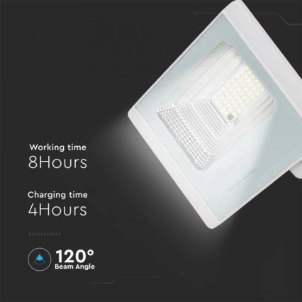LED Proyector solar de exterior LED/20W/3,2V IP65 4000K 20000 mAh + control remoto