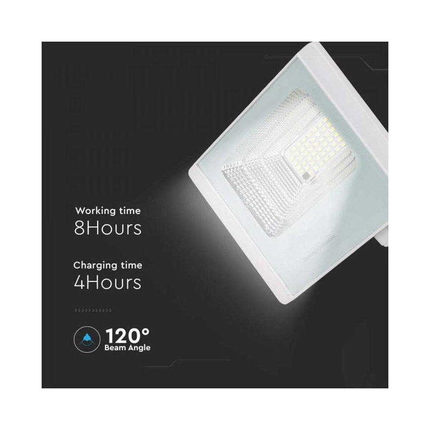 LED Proyector solar de exterior LED/20W/3,2V IP65 4000K 20000 mAh + control remoto