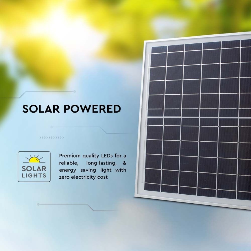 LED Proyector solar de exterior LED/20W/3,2V IP65 6400K + control remoto