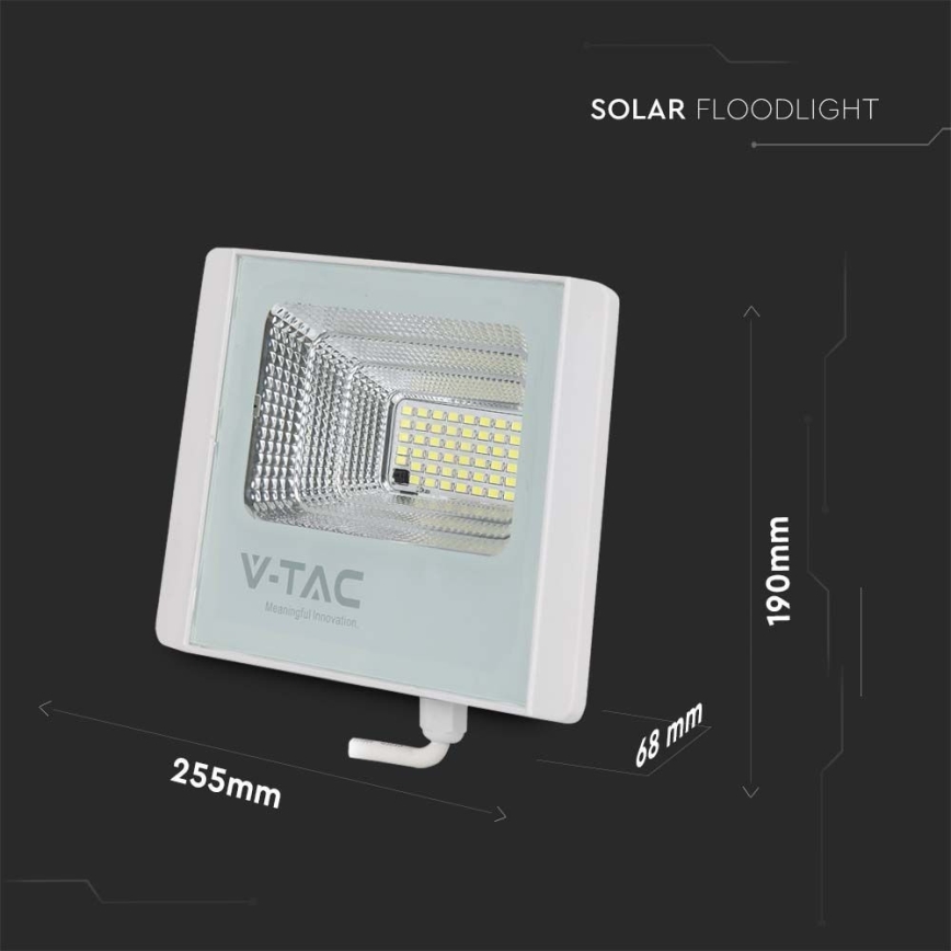 LED Proyector solar de exterior LED/20W/3,2V IP65 6400K + control remoto
