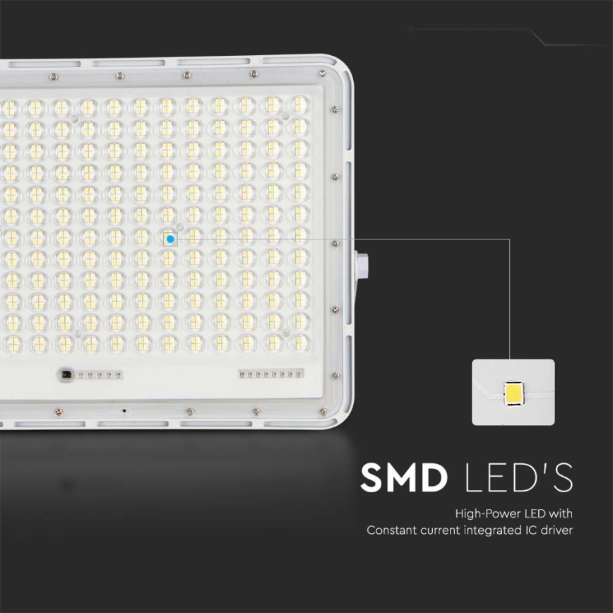 LED Proyector solar de exterior LED/30W/3,2V 4000K blanco+ IP65 + control remoto