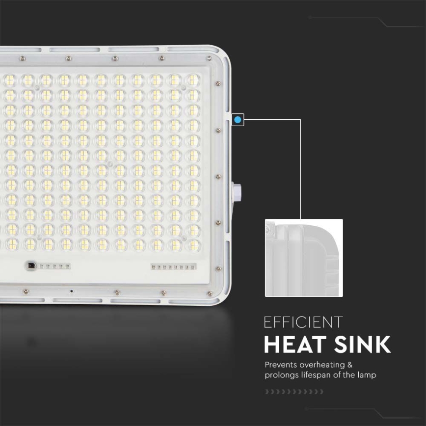 LED Proyector solar de exterior LED/30W/3,2V 4000K blanco+ IP65 + control remoto