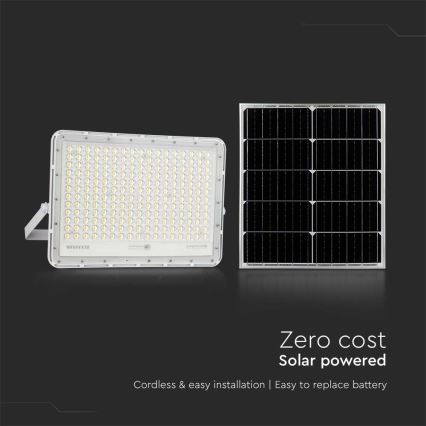 LED Proyector solar de exterior LED/30W/3,2V 4000K blanco+ IP65 + control remoto