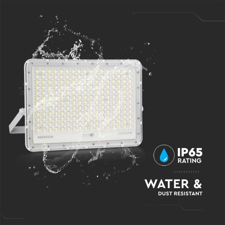 LED Proyector solar de exterior LED/30W/3,2V 4000K blanco+ IP65 + control remoto