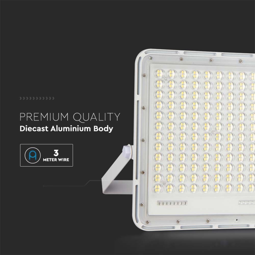 LED Proyector solar de exterior LED/30W/3,2V 4000K blanco+ IP65 + control remoto