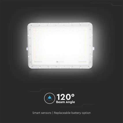 LED Proyector solar de exterior LED/30W/3,2V 4000K blanco+ IP65 + control remoto