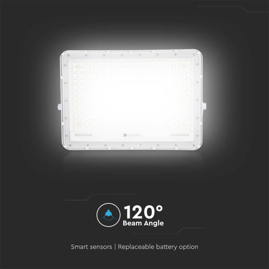 LED Proyector solar de exterior LED/30W/3,2V 4000K blanco+ IP65 + control remoto