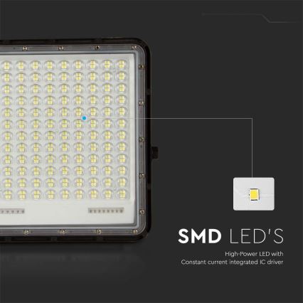 LED Proyector solar de exterior LED/30W/3,2V 6400K negro IP65 20000 mAh + control remoto